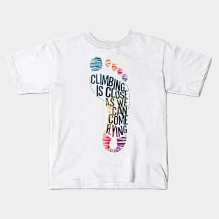 rock climbing footprint Kids T-Shirt